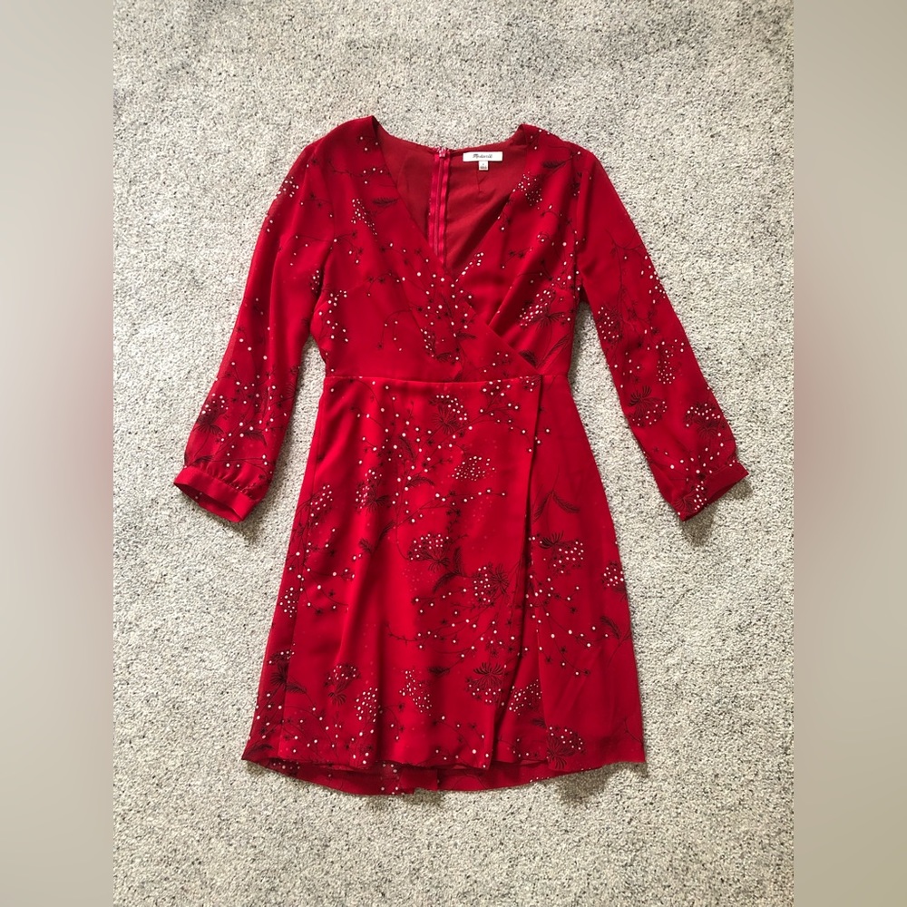 Madewell Hazelwood Wrap-Front Mini Dress in Windswept Floral
